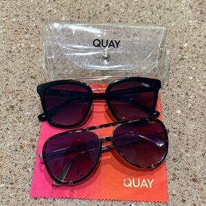 Quay Australia Black and Tortoise Sunglasses Set